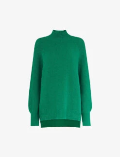 Whistles Funnel-neck Balloon-sleeved Stretch Knitted Jumper