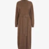 Whistles Funnel-neck Belted Wool Midi-dress