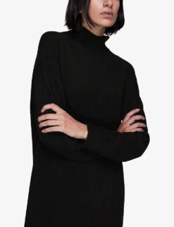 Whistles Turtleneck Wool Mini Dress 9 Whistles Turtleneck Wool Mini Dress -The Fashion Shop R03884403 BLACK ALT04