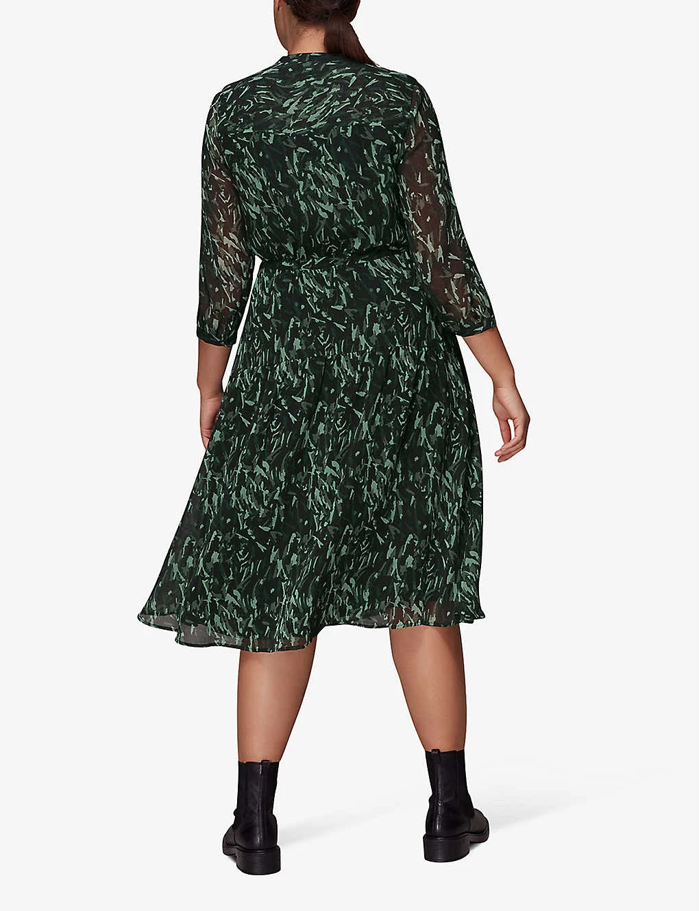 Whistles Graphic-print Recycled Polyester-blend Midi Dress 4 Whistles Graphic-print Recycled Polyester-blend Midi Dress - Image 4