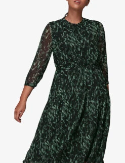 Whistles Graphic-print Recycled Polyester-blend Midi Dress 10 Whistles Graphic-print Recycled Polyester-blend Midi Dress -The Fashion Shop R03884405 MULTICOLOURED ALT04