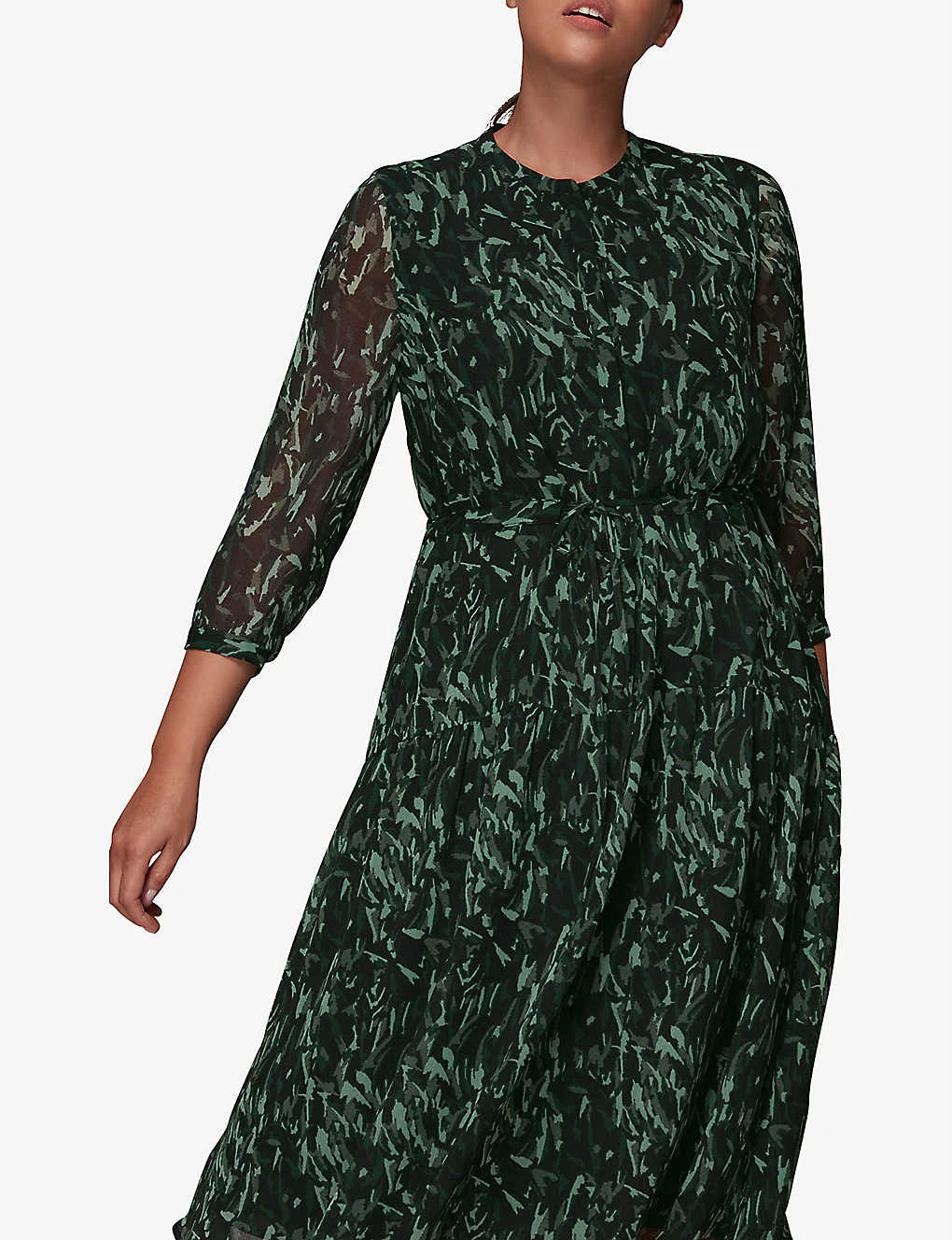 Whistles Graphic-print Recycled Polyester-blend Midi Dress 5 Whistles Graphic-print Recycled Polyester-blend Midi Dress - Image 5