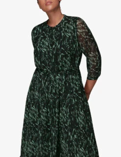 Whistles Graphic-print Recycled Polyester-blend Midi Dress 11 Whistles Graphic-print Recycled Polyester-blend Midi Dress -The Fashion Shop R03884405 MULTICOLOURED ALT05