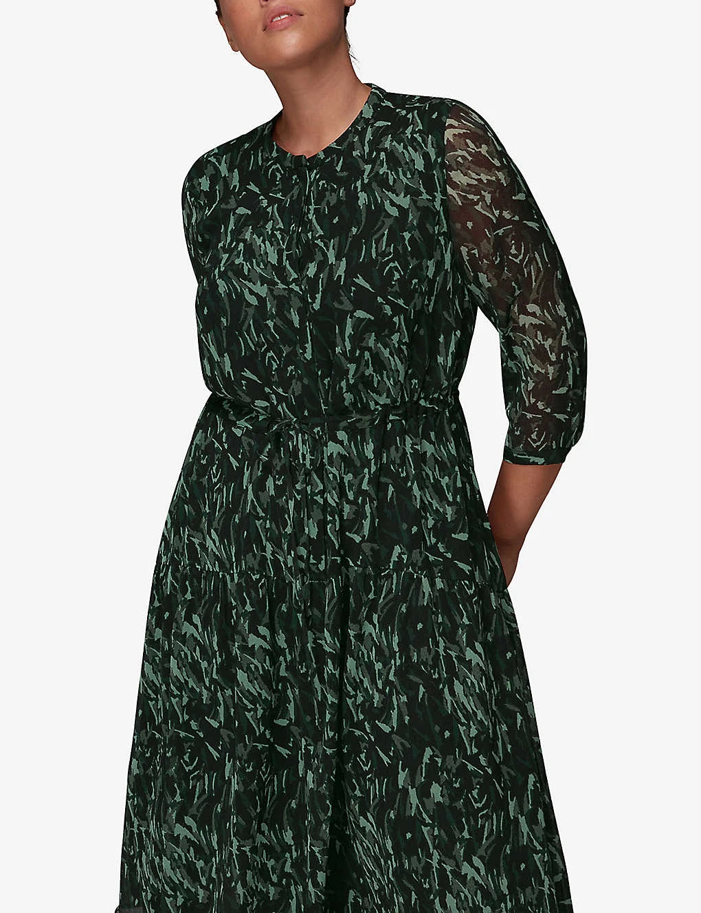 Whistles Graphic-print Recycled Polyester-blend Midi Dress 6 Whistles Graphic-print Recycled Polyester-blend Midi Dress - Image 6