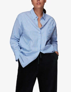 Whistles Millie Drawstring Corduroy Cotton Trousers 8 Whistles Millie Drawstring Corduroy Cotton Trousers -The Fashion Shop R03884406 NAVY ALT02