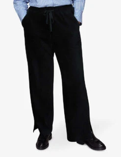 Whistles Millie Drawstring Corduroy Cotton Trousers 10 Whistles Millie Drawstring Corduroy Cotton Trousers -The Fashion Shop R03884406 NAVY ALT04