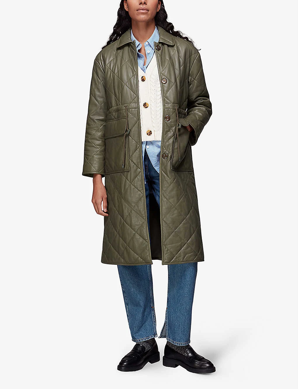 Whistles Millie Quilted Leather Coat 2 Whistles Millie Quilted Leather Coat - Image 2