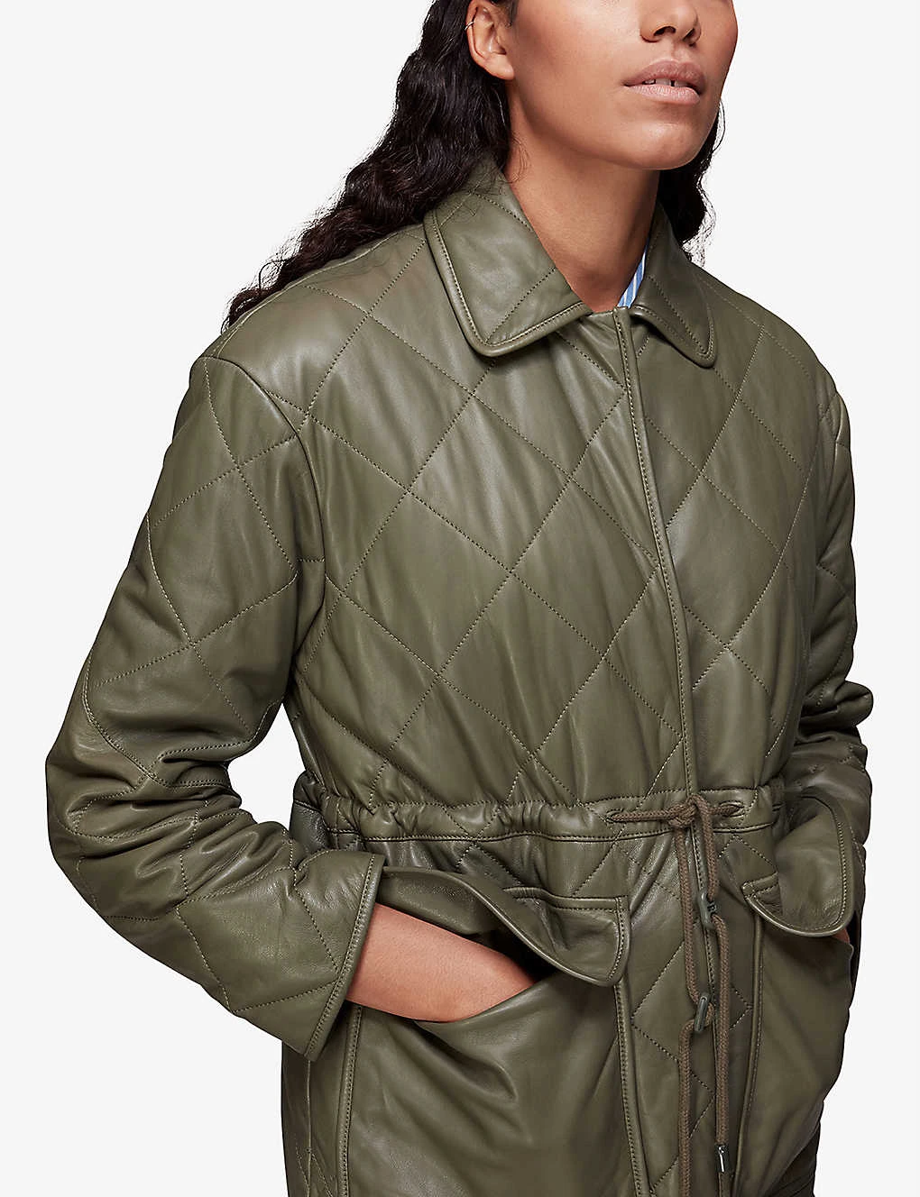 Whistles Millie Quilted Leather Coat 3 Whistles Millie Quilted Leather Coat - Image 3