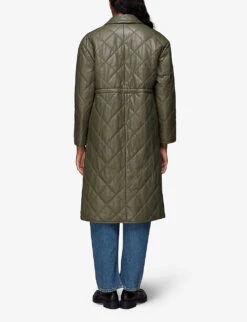 Whistles Millie Quilted Leather Coat 9 Whistles Millie Quilted Leather Coat -The Fashion Shop R03885108 KHAKIOLIVE ALT03