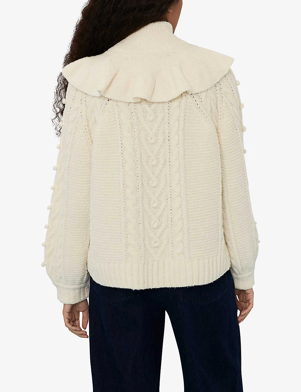 Whistles Electra Cable-knit Cotton-blend Jumper 4 Whistles Electra Cable-knit Cotton-blend Jumper - Image 4