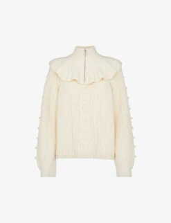 Whistles Electra Cable-knit Cotton-blend Jumper