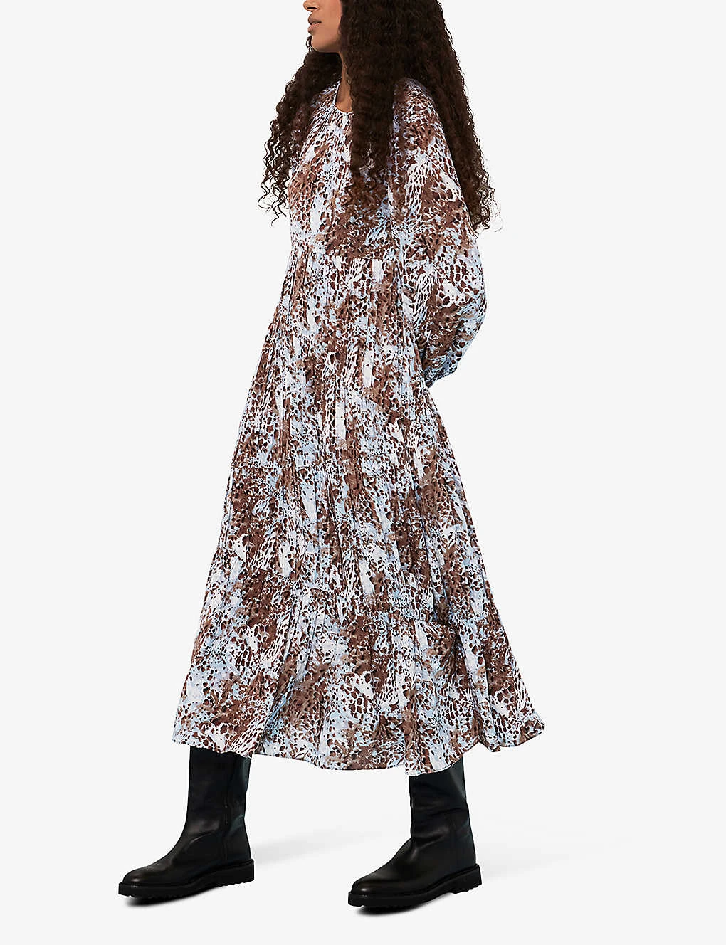 Whistles Leio Animal-pattern Woven Midi Dress 2 Whistles Leio Animal-pattern Woven Midi Dress - Image 2