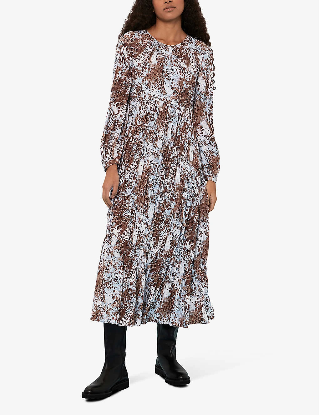 Whistles Leio Animal-pattern Woven Midi Dress 3 Whistles Leio Animal-pattern Woven Midi Dress - Image 3