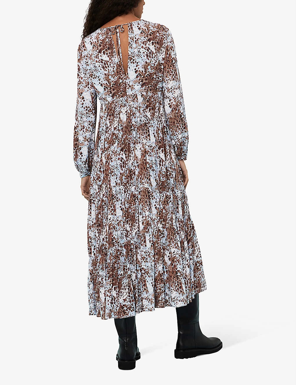 Whistles Leio Animal-pattern Woven Midi Dress 4 Whistles Leio Animal-pattern Woven Midi Dress - Image 4