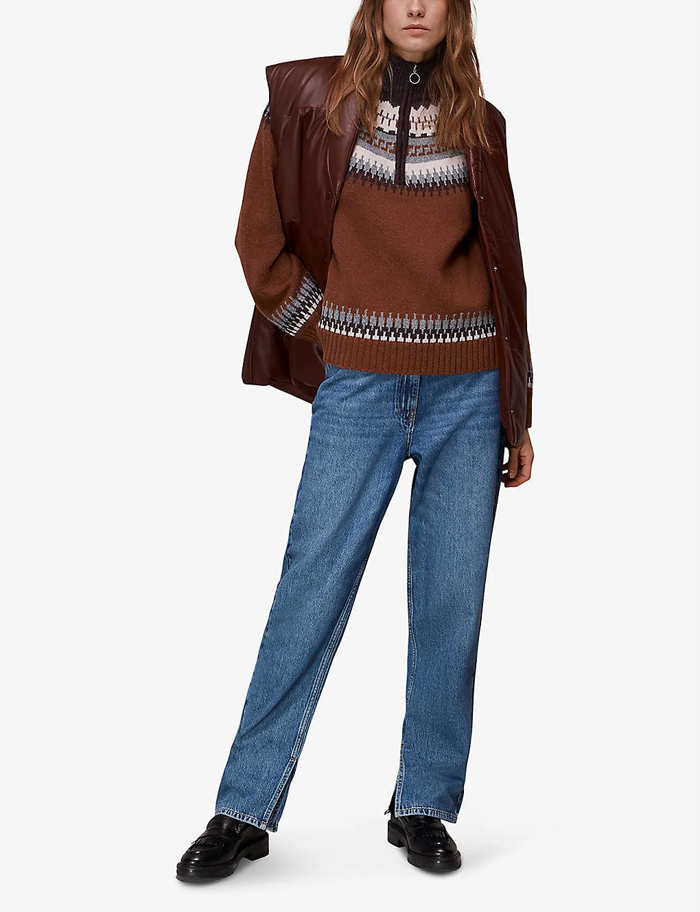 Whistles Fairisle Zip Nordic-pattern Wool-blend Jumper 2 Whistles Fairisle Zip Nordic-pattern Wool-blend Jumper - Image 2