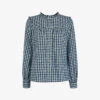 Whistles Gingham Frilled Cotton Shirt