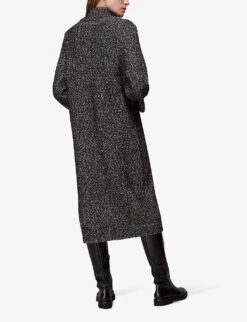 Whistles Funnel-neck Relaxed-fit Knit Wool Midi Dress -The Fashion Shop R03894262 BLACK ALT03