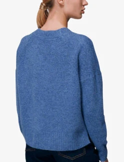 Whistles Twin-pocket Wool Cardigan -The Fashion Shop R03894951 BLUE ALT03