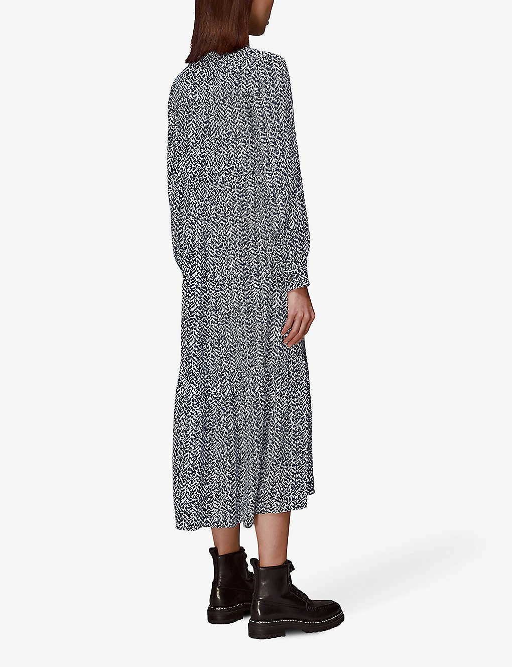 Whistles Zig Zag Crepe Trapeze Dress 4 Whistles Zig Zag Crepe Trapeze Dress - Image 4