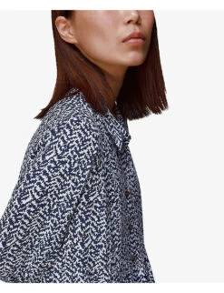 Whistles Zig Zag Crepe Trapeze Dress 10 Whistles Zig Zag Crepe Trapeze Dress -The Fashion Shop R03894955 MULTICOLOURED ALT04