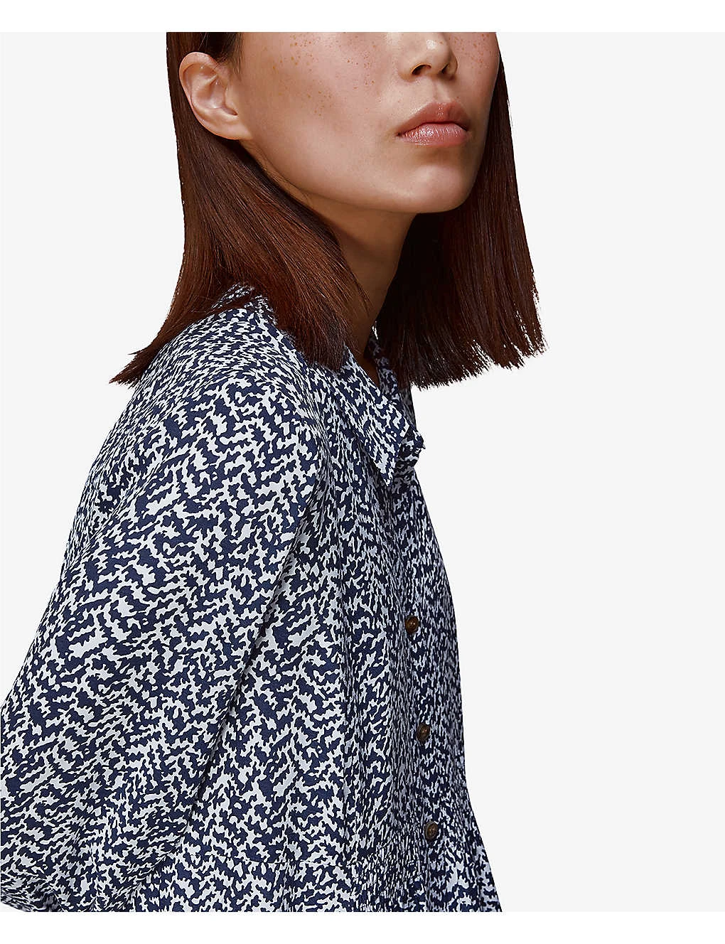 Whistles Zig Zag Crepe Trapeze Dress 5 Whistles Zig Zag Crepe Trapeze Dress - Image 5