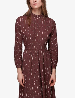 Whistles Theodora Dash Polka Dot Woven Dress 11 Whistles Theodora Dash Polka Dot Woven Dress -The Fashion Shop R03894956 MULTICOLOURED ALT05