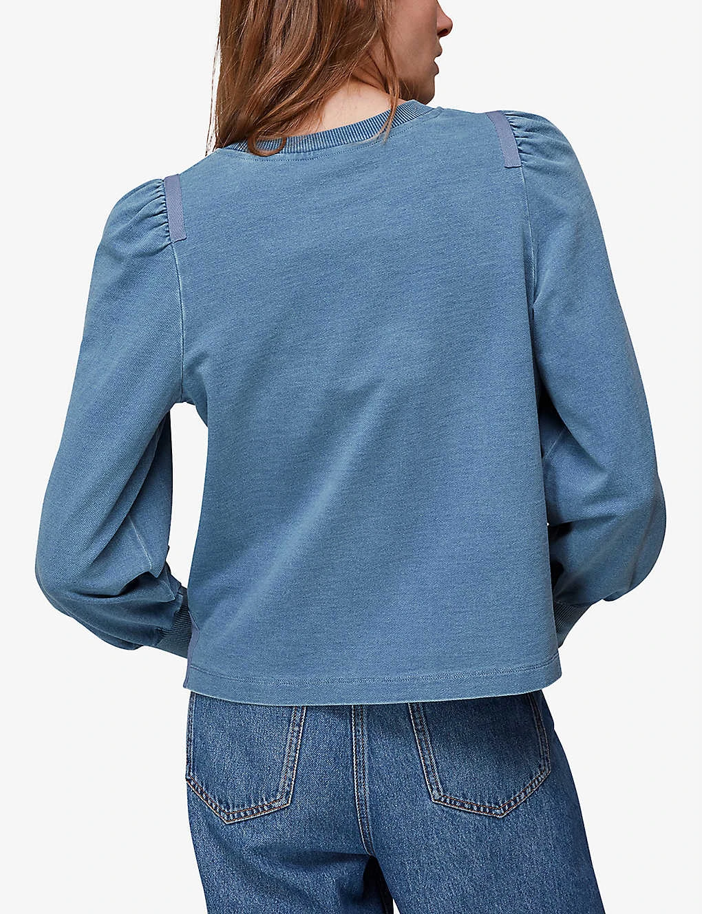 Whistles Puff Sleeve Stretch Cotton-jersey Sweatshirt 4 Whistles Puff Sleeve Stretch Cotton-jersey Sweatshirt - Image 4