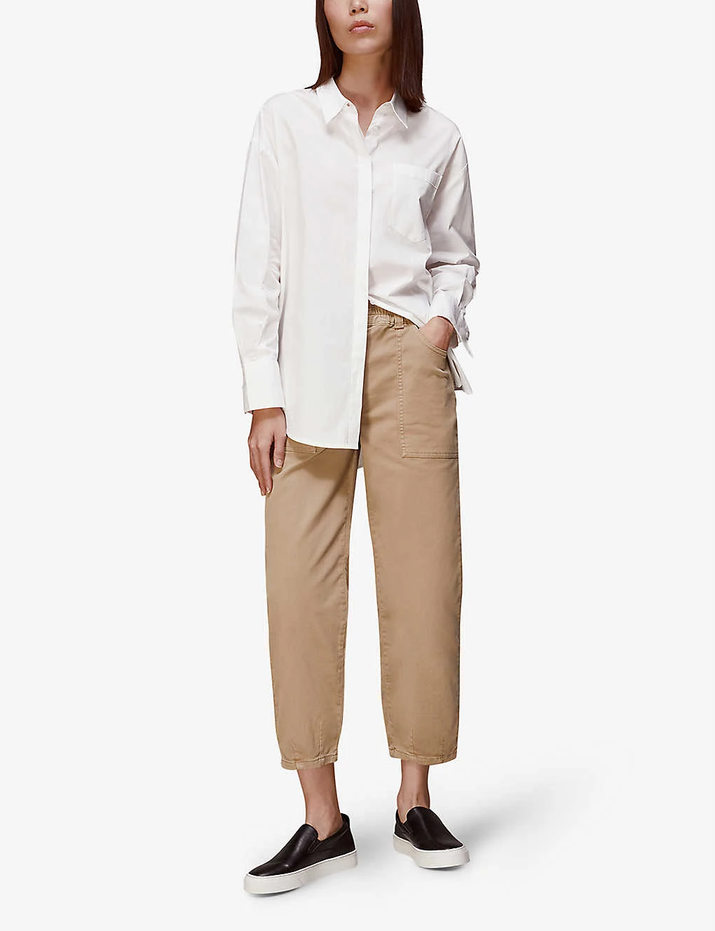 Whistles Tessa Cropped Mid-rise Cotton Trousers 2 Whistles Tessa Cropped Mid-rise Cotton Trousers - Image 2