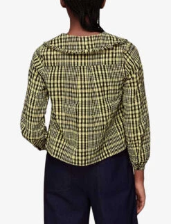 Whistles Masie Oversized-collar Checked Woven Top 7 Whistles Masie Oversized-collar Checked Woven Top -The Fashion Shop R03895255 MULTICOLOURED ALT02