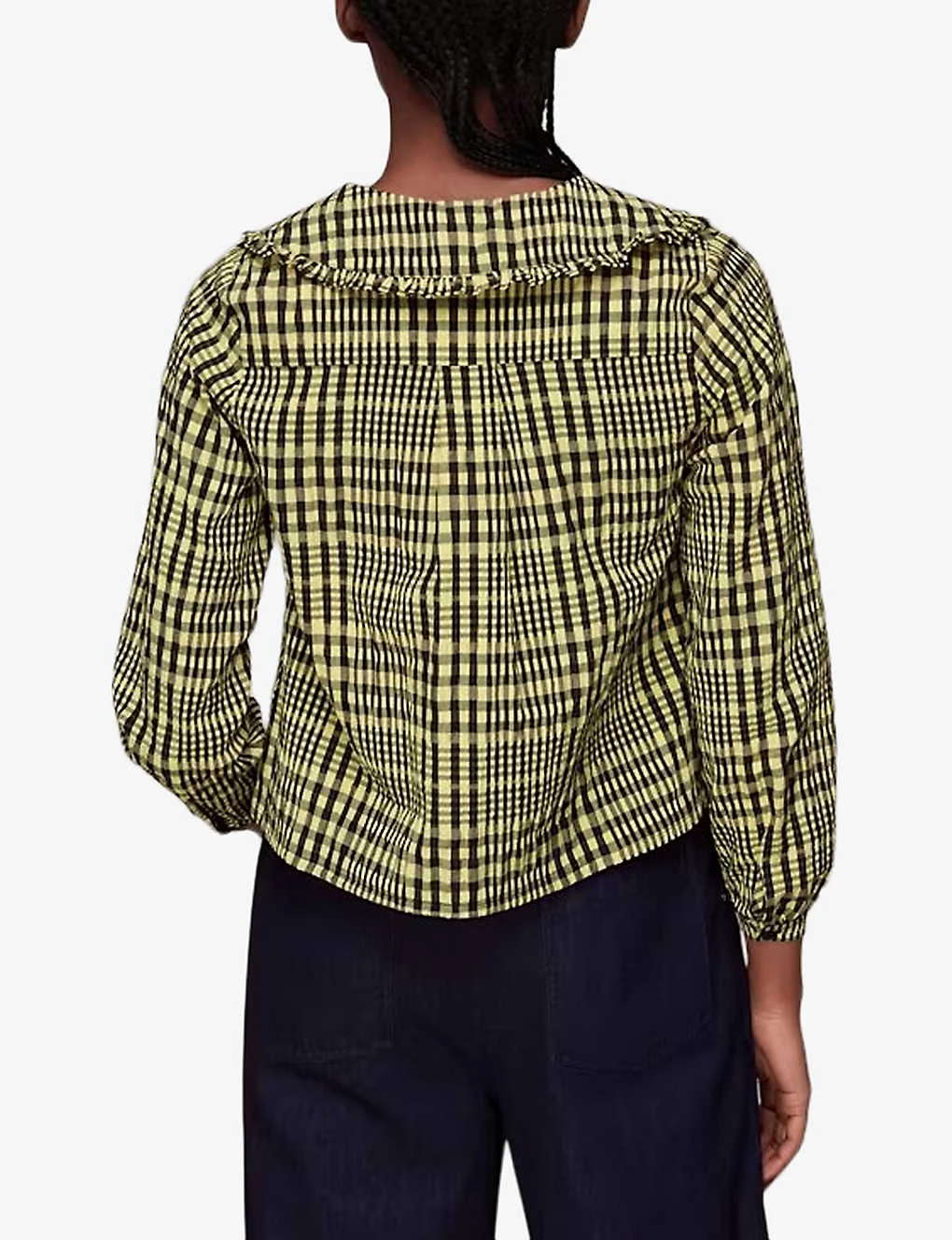 Whistles Masie Oversized-collar Checked Woven Top 3 Whistles Masie Oversized-collar Checked Woven Top - Image 3
