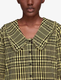 Whistles Masie Oversized-collar Checked Woven Top 8 Whistles Masie Oversized-collar Checked Woven Top -The Fashion Shop R03895255 MULTICOLOURED ALT03