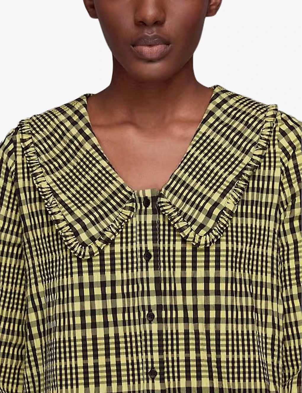 Whistles Masie Oversized-collar Checked Woven Top 4 Whistles Masie Oversized-collar Checked Woven Top - Image 4