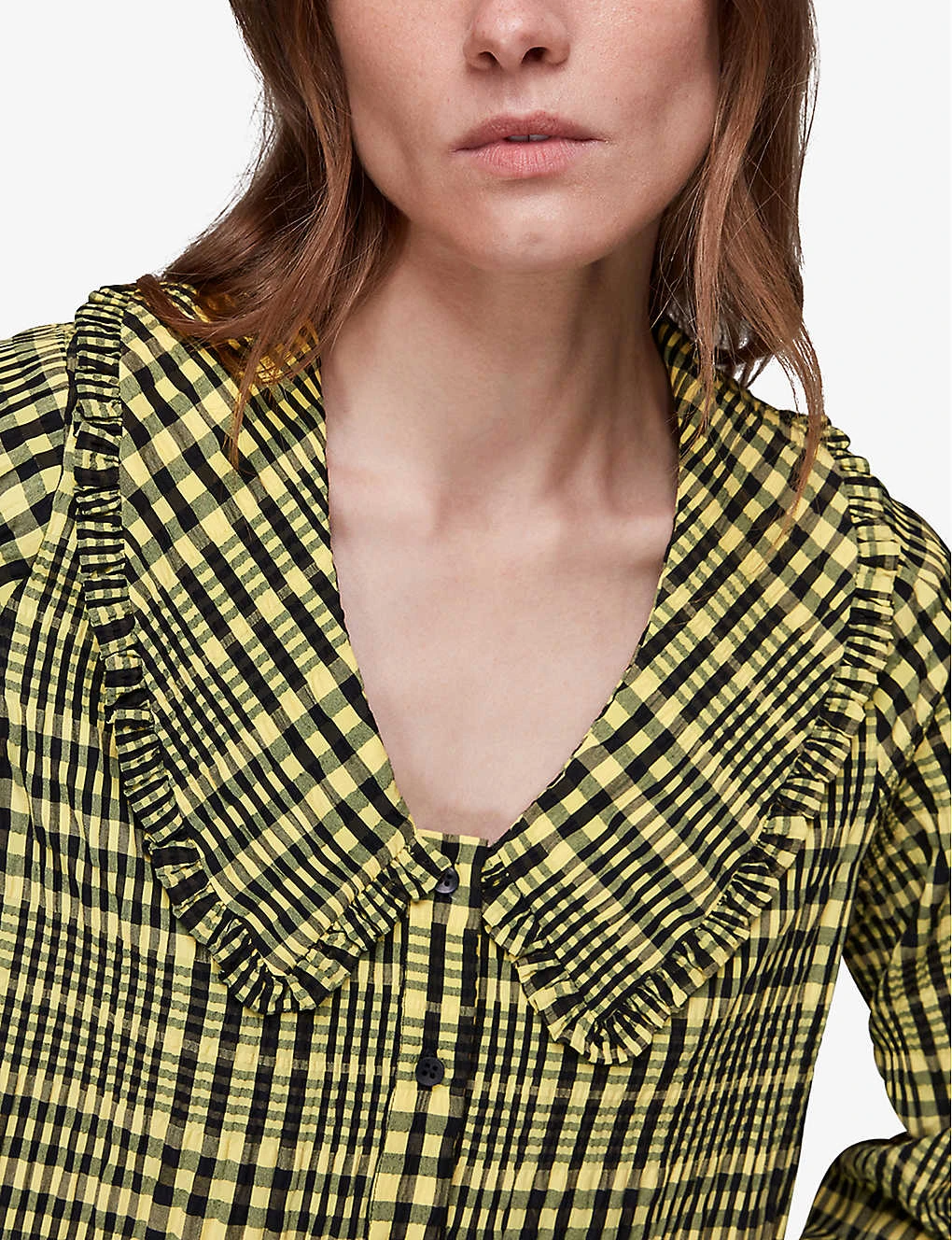 Whistles Masie Oversized-collar Checked Woven Top 5 Whistles Masie Oversized-collar Checked Woven Top - Image 5