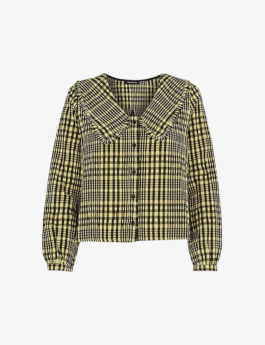 Whistles Masie Oversized-collar Checked Woven Top 1 Whistles Masie Oversized-collar Checked Woven Top