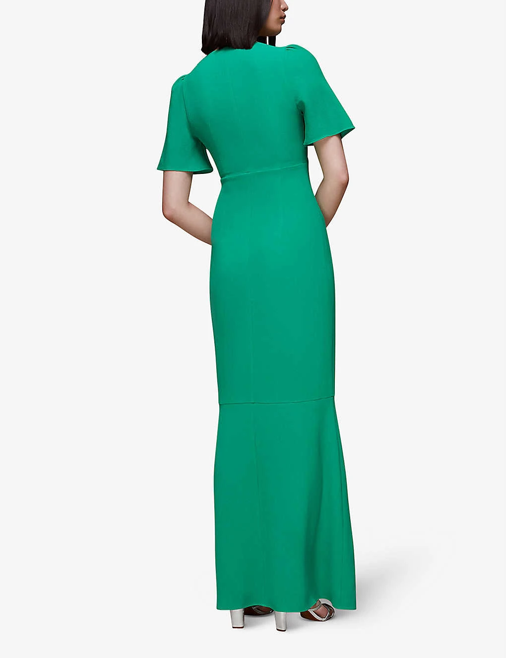 Whistles Molly Button-through V-neck Stretch-crepe Maxi Dress 4 Whistles Molly Button-through V-neck Stretch-crepe Maxi Dress - Image 4