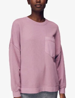 Whistles Denim-pocket Cotton-jersey Sweatshirt 7 Whistles Denim-pocket Cotton-jersey Sweatshirt -The Fashion Shop R03896673 PALEPINK ALT02