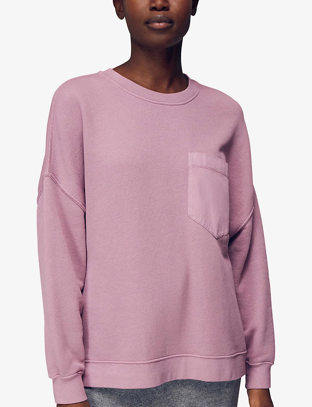 Whistles Denim-pocket Cotton-jersey Sweatshirt 3 Whistles Denim-pocket Cotton-jersey Sweatshirt - Image 3