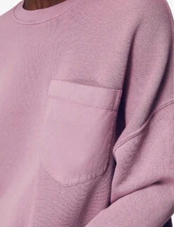 Whistles Denim-pocket Cotton-jersey Sweatshirt 9 Whistles Denim-pocket Cotton-jersey Sweatshirt -The Fashion Shop R03896673 PALEPINK ALT04