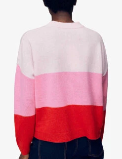Whistles Striped Wool Jumper -The Fashion Shop R03897324 PINK ALT03