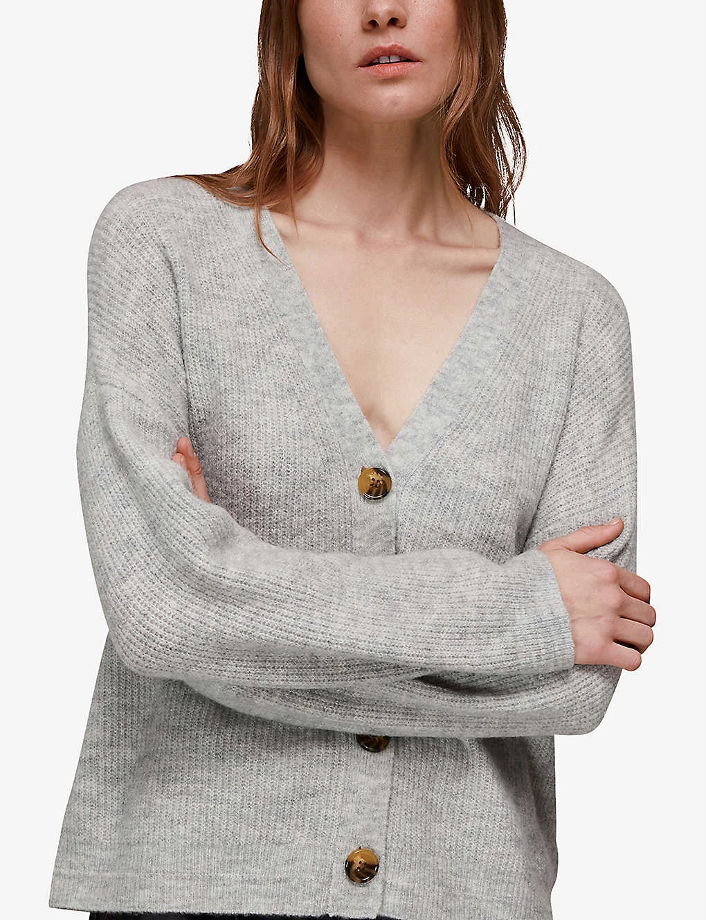 Whistles Ribbed V-neck Knit Cardigan 3 Whistles Ribbed V-neck Knit Cardigan - Image 3