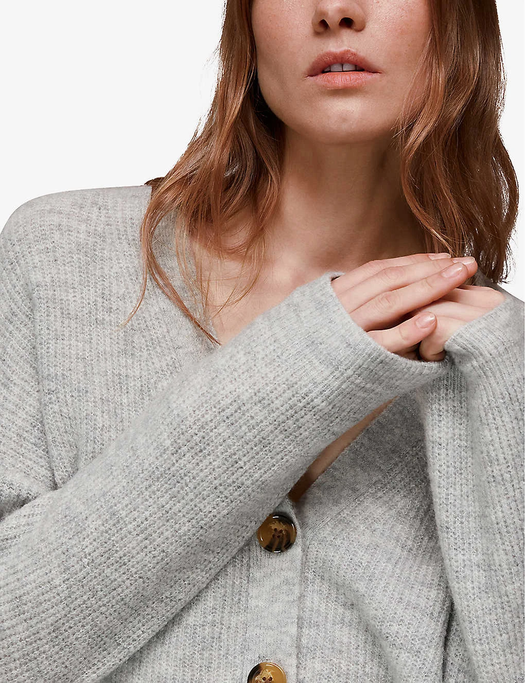 Whistles Ribbed V-neck Knit Cardigan 5 Whistles Ribbed V-neck Knit Cardigan - Image 5