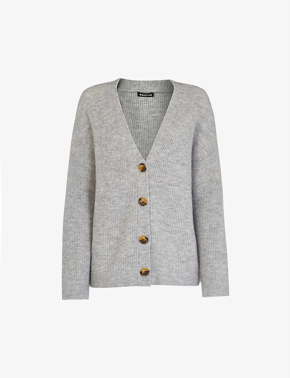 Whistles Ribbed V-neck Knit Cardigan 1 Whistles Ribbed V-neck Knit Cardigan