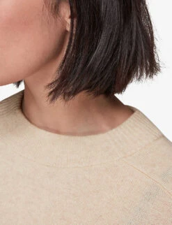 Whistles Crewneck Knitted Cashmere Jumper -The Fashion Shop R03899987 CREAM ALT04