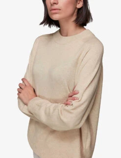 Whistles Crewneck Knitted Cashmere Jumper -The Fashion Shop R03899987 CREAM ALT05