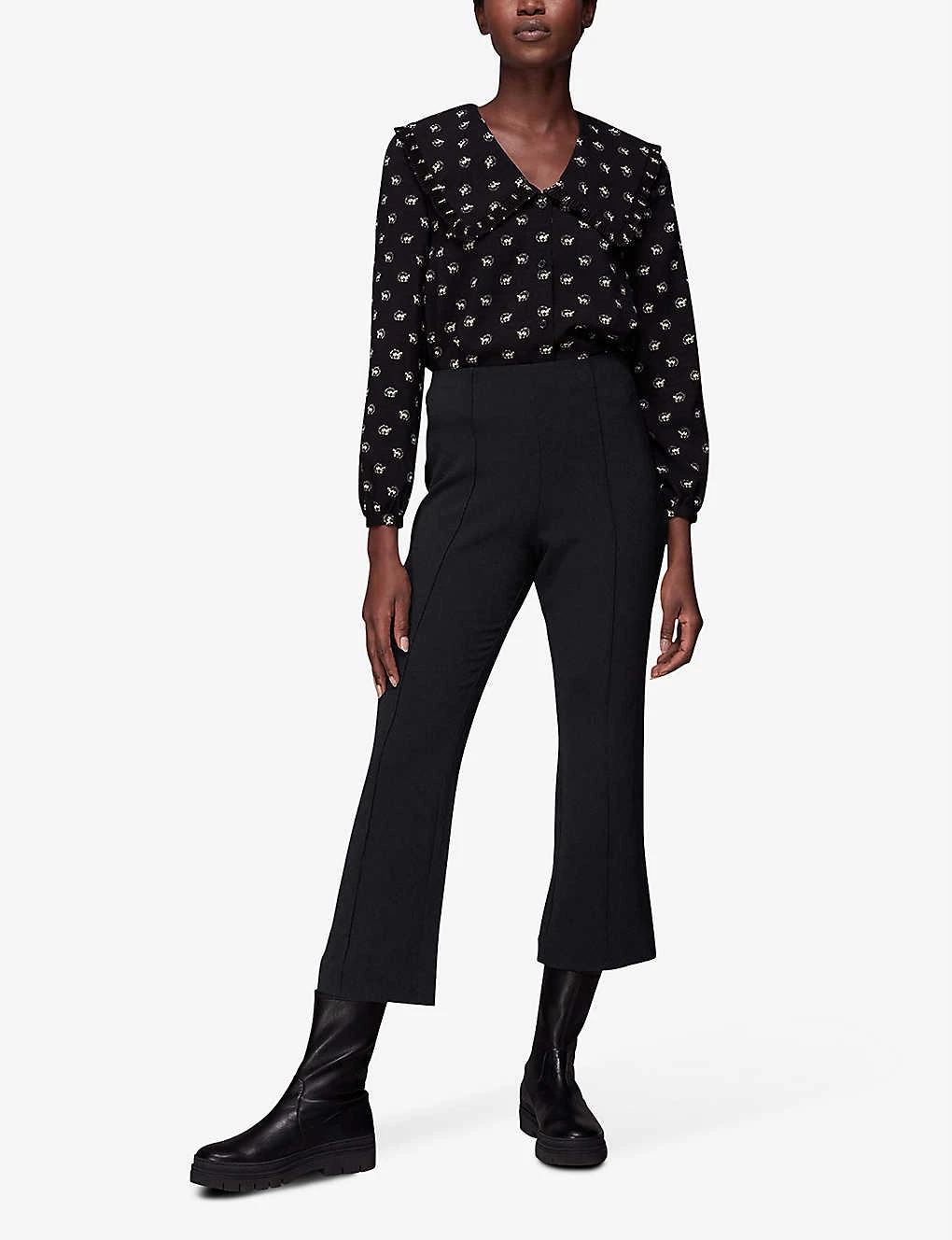 Whistles Melissa Kick-flare Crepe Trousers 3 Whistles Melissa Kick-flare Crepe Trousers - Image 3