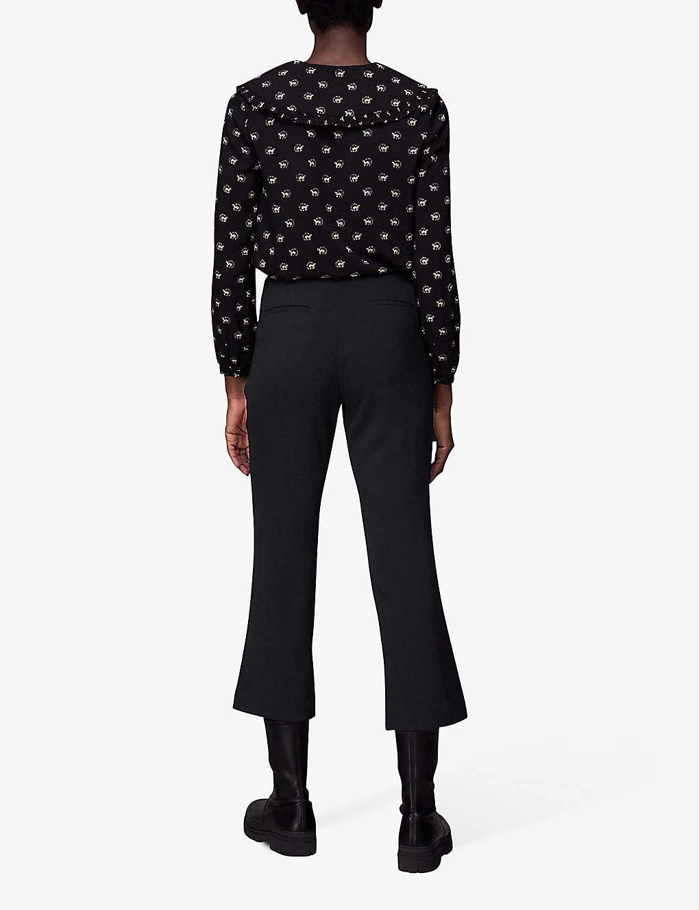 Whistles Melissa Kick-flare Crepe Trousers 4 Whistles Melissa Kick-flare Crepe Trousers - Image 4