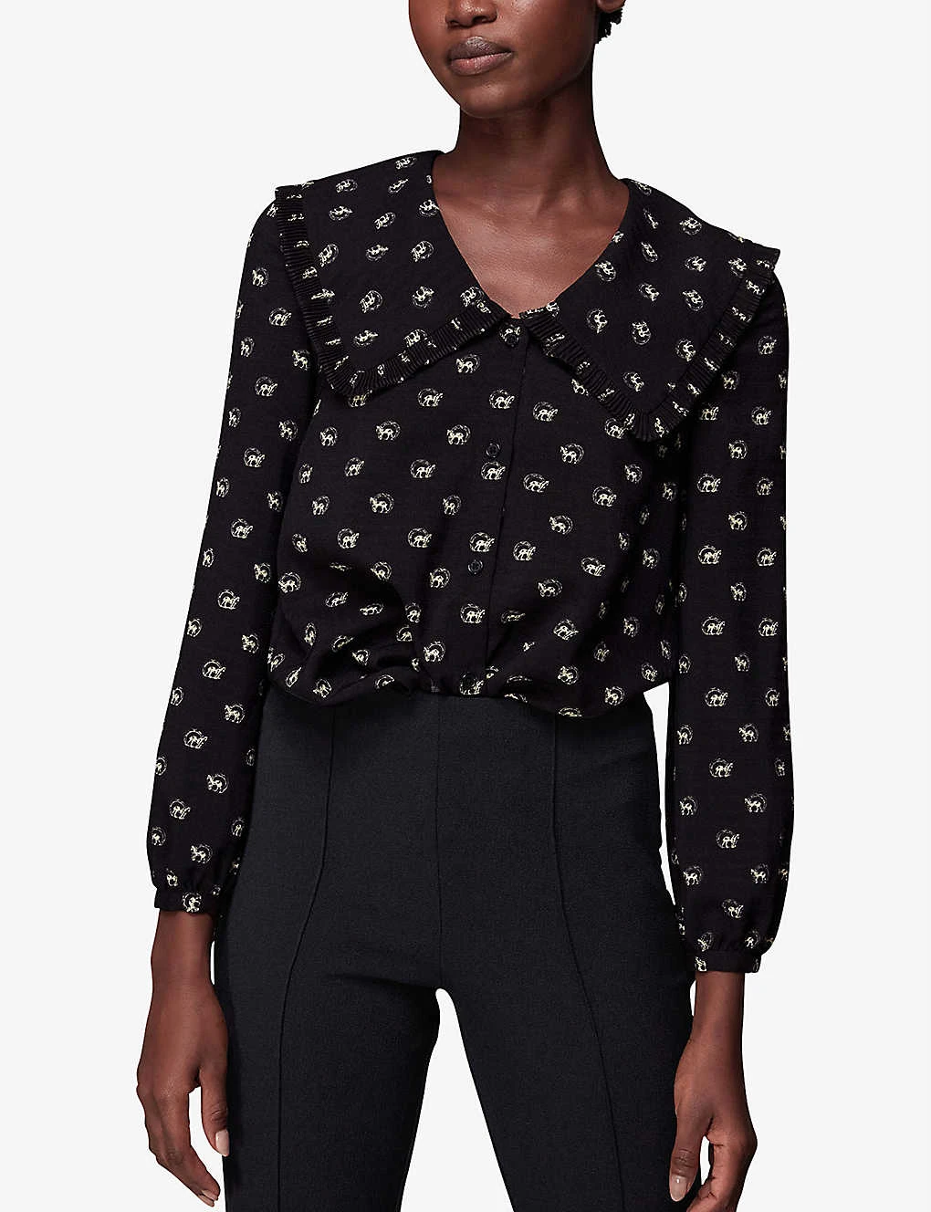 Whistles Melissa Kick-flare Crepe Trousers 5 Whistles Melissa Kick-flare Crepe Trousers - Image 5