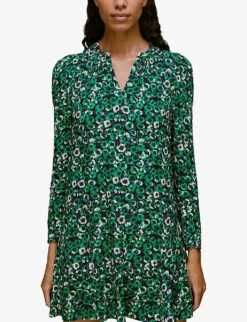 Whistles Millie Floral-print Woven Mini Dress 8 Whistles Millie Floral-print Woven Mini Dress -The Fashion Shop R03899991 MULTICOLOURED ALT02