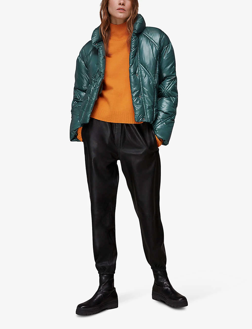 Whistles Elkie Quilted Glossy Shell Jacket 2 Whistles Elkie Quilted Glossy Shell Jacket - Image 2