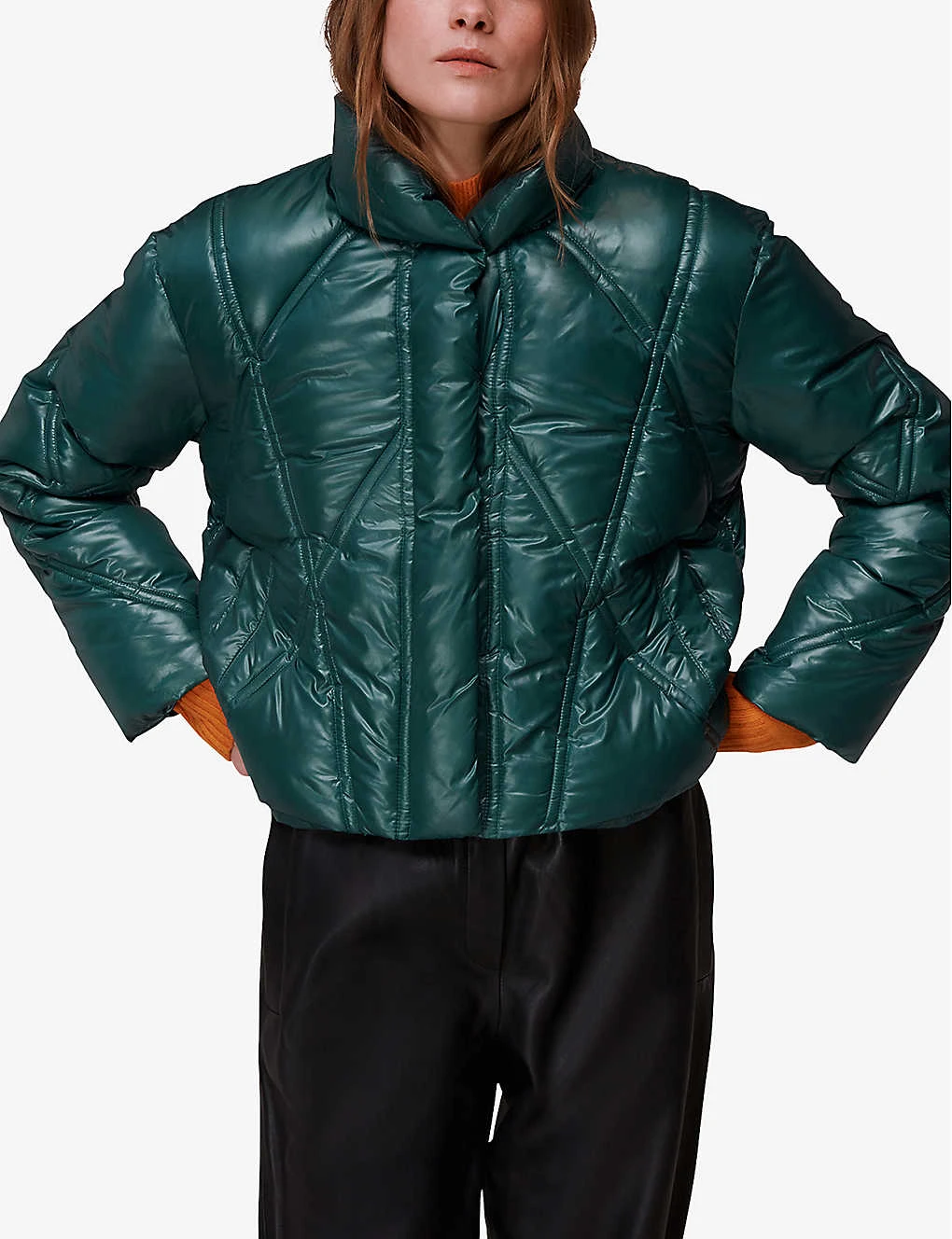 Whistles Elkie Quilted Glossy Shell Jacket 3 Whistles Elkie Quilted Glossy Shell Jacket - Image 3